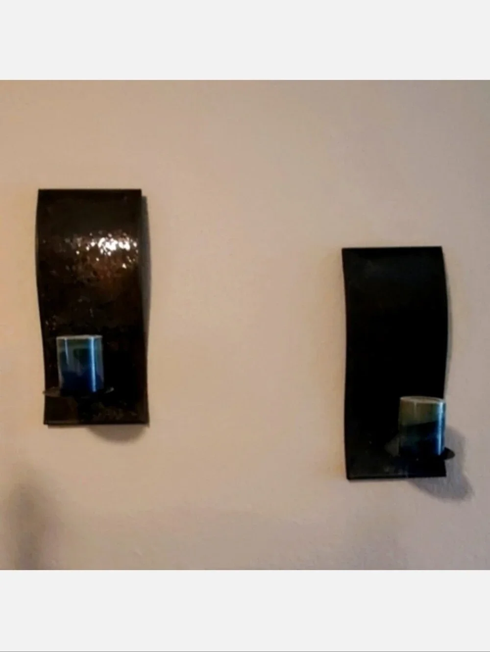 Huge Sparkling Dark Brown Decor Crackle Glass Wall Mount Votive Candle Holders